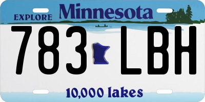 MN license plate 783LBH