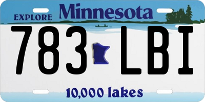 MN license plate 783LBI