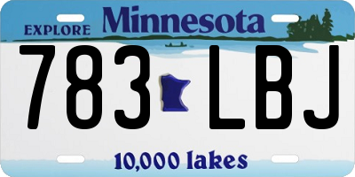 MN license plate 783LBJ