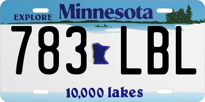 MN license plate 783LBL