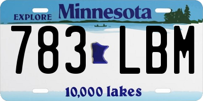 MN license plate 783LBM