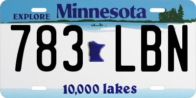 MN license plate 783LBN