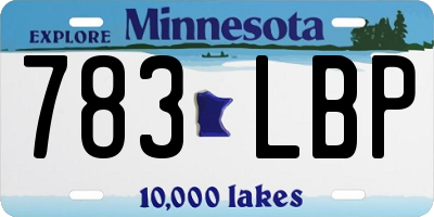MN license plate 783LBP