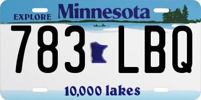 MN license plate 783LBQ
