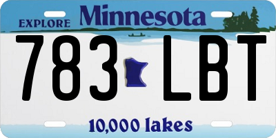 MN license plate 783LBT