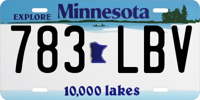 MN license plate 783LBV
