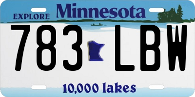 MN license plate 783LBW