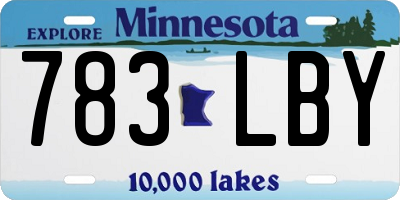 MN license plate 783LBY
