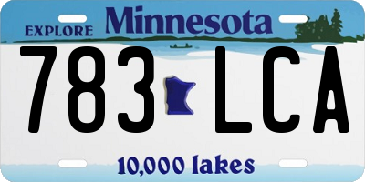 MN license plate 783LCA
