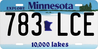 MN license plate 783LCE