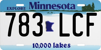 MN license plate 783LCF