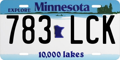 MN license plate 783LCK