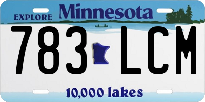 MN license plate 783LCM