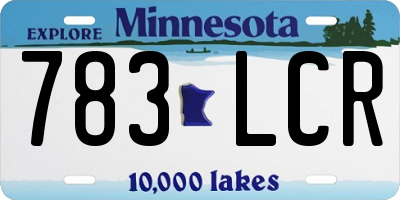 MN license plate 783LCR