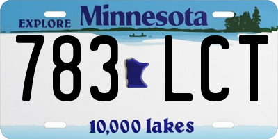 MN license plate 783LCT