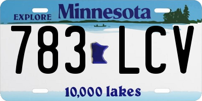 MN license plate 783LCV