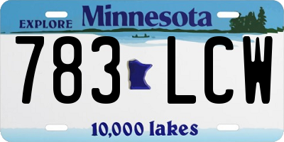 MN license plate 783LCW
