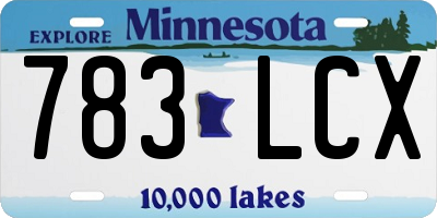 MN license plate 783LCX