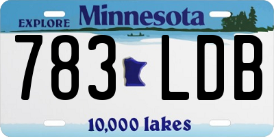 MN license plate 783LDB