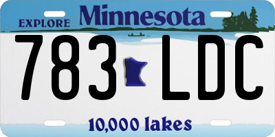 MN license plate 783LDC