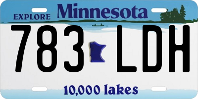 MN license plate 783LDH