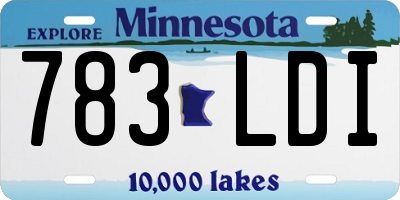 MN license plate 783LDI