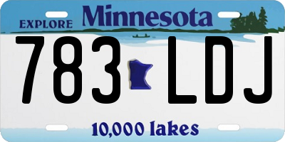 MN license plate 783LDJ