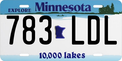MN license plate 783LDL
