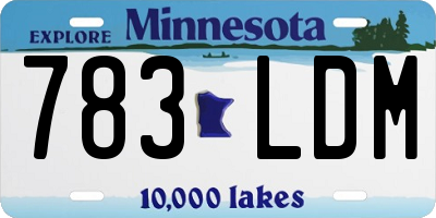 MN license plate 783LDM