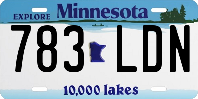 MN license plate 783LDN