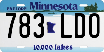MN license plate 783LDO
