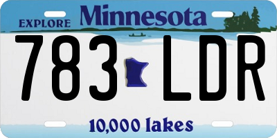 MN license plate 783LDR