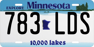 MN license plate 783LDS