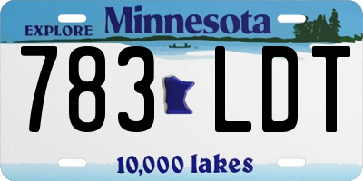 MN license plate 783LDT