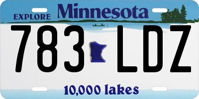 MN license plate 783LDZ