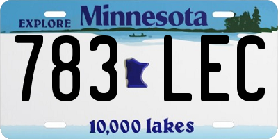 MN license plate 783LEC