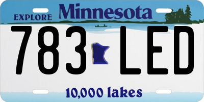 MN license plate 783LED