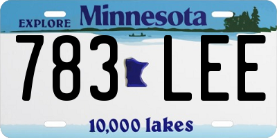 MN license plate 783LEE