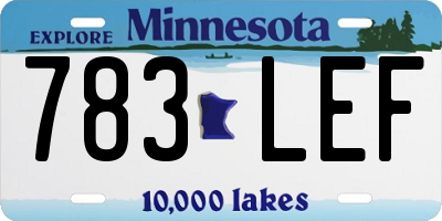MN license plate 783LEF