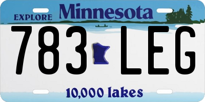 MN license plate 783LEG