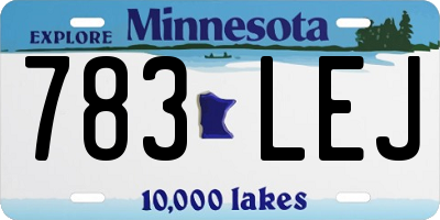 MN license plate 783LEJ