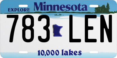 MN license plate 783LEN