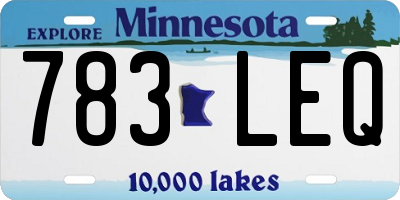 MN license plate 783LEQ