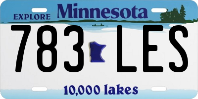 MN license plate 783LES