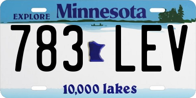 MN license plate 783LEV