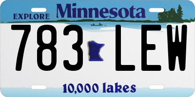 MN license plate 783LEW
