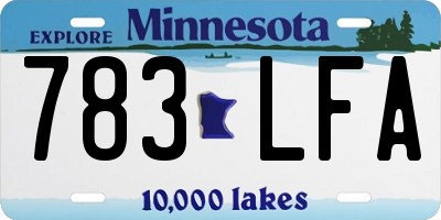 MN license plate 783LFA