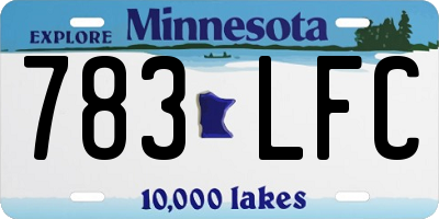 MN license plate 783LFC