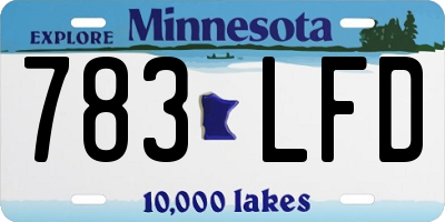 MN license plate 783LFD