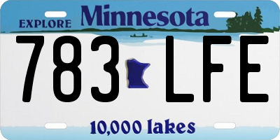 MN license plate 783LFE